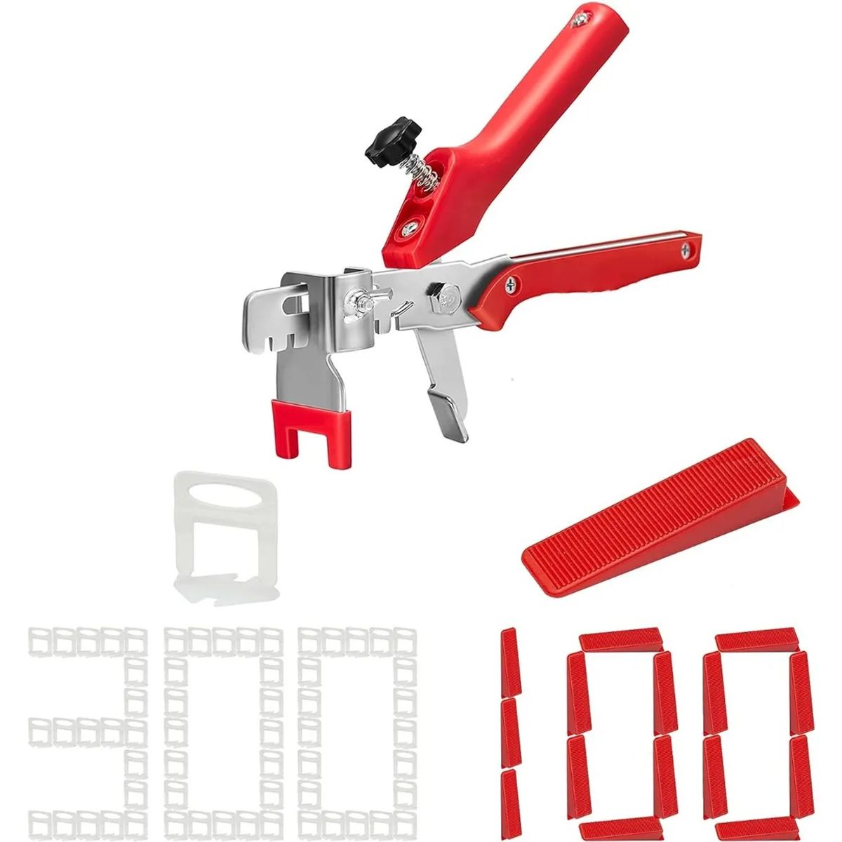 KUANGYE - Kit Nivelador Cerámicos / 100 Cuñas + 300 Clips 2mm + Alicat