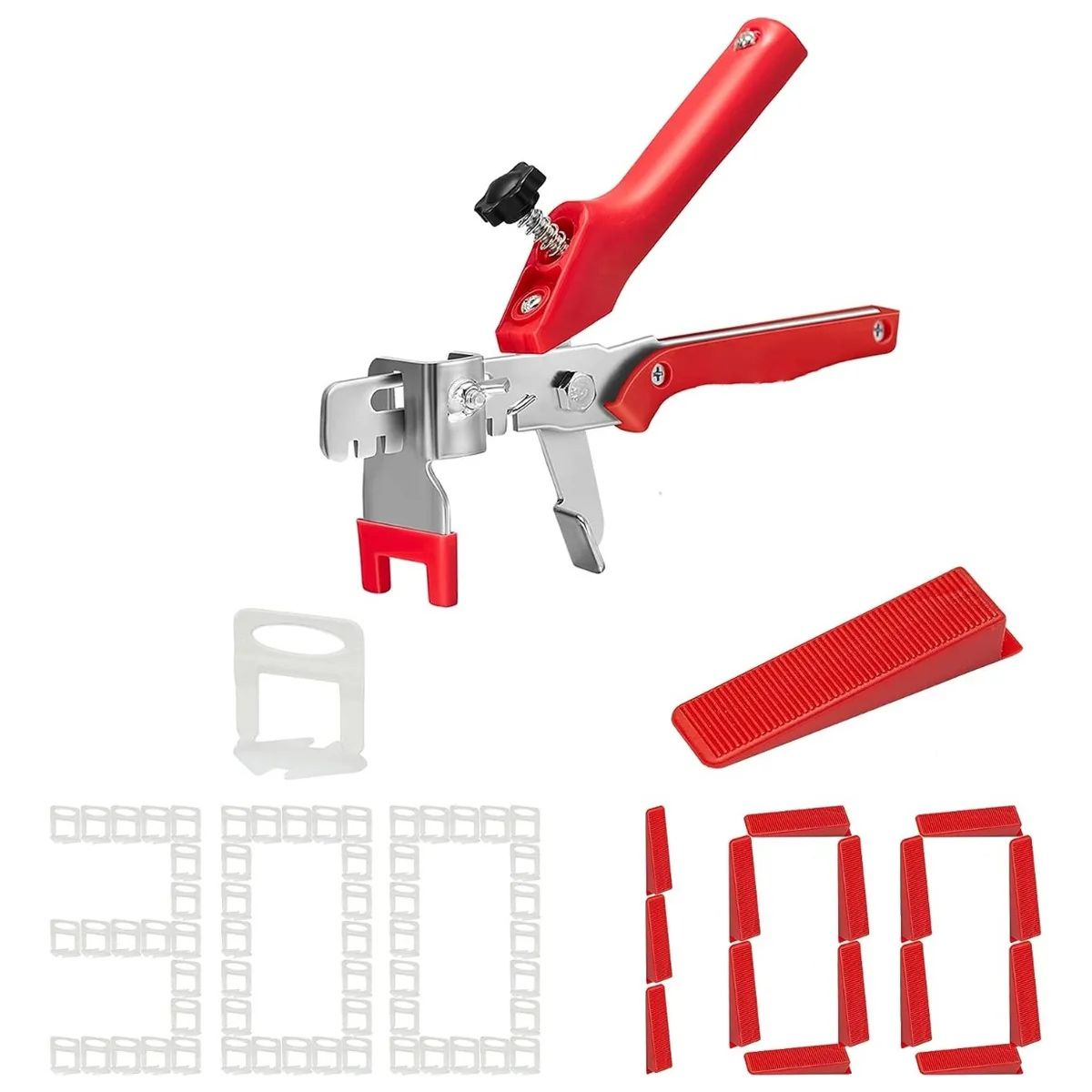 KUANGYE - Kit Nivelador Cerámicos / 100 Cuñas + 300 Clips 2mm + Alicat