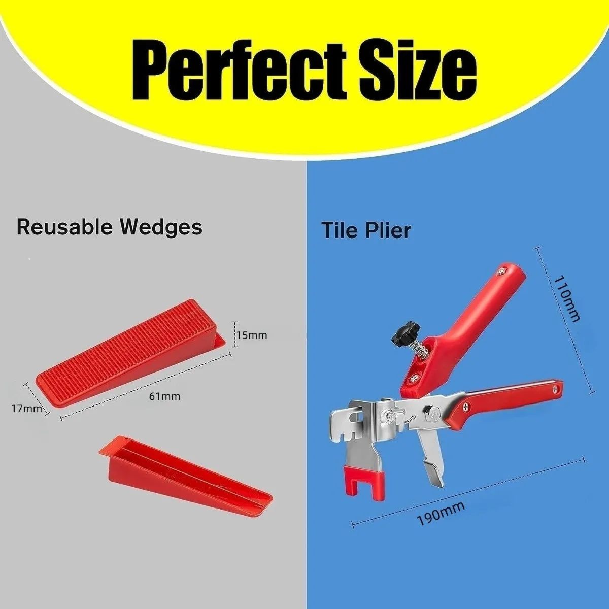 KUANGYE - Kit Nivelador Cerámicos / 100 Cuñas + 300 Clips 2mm + Alicat