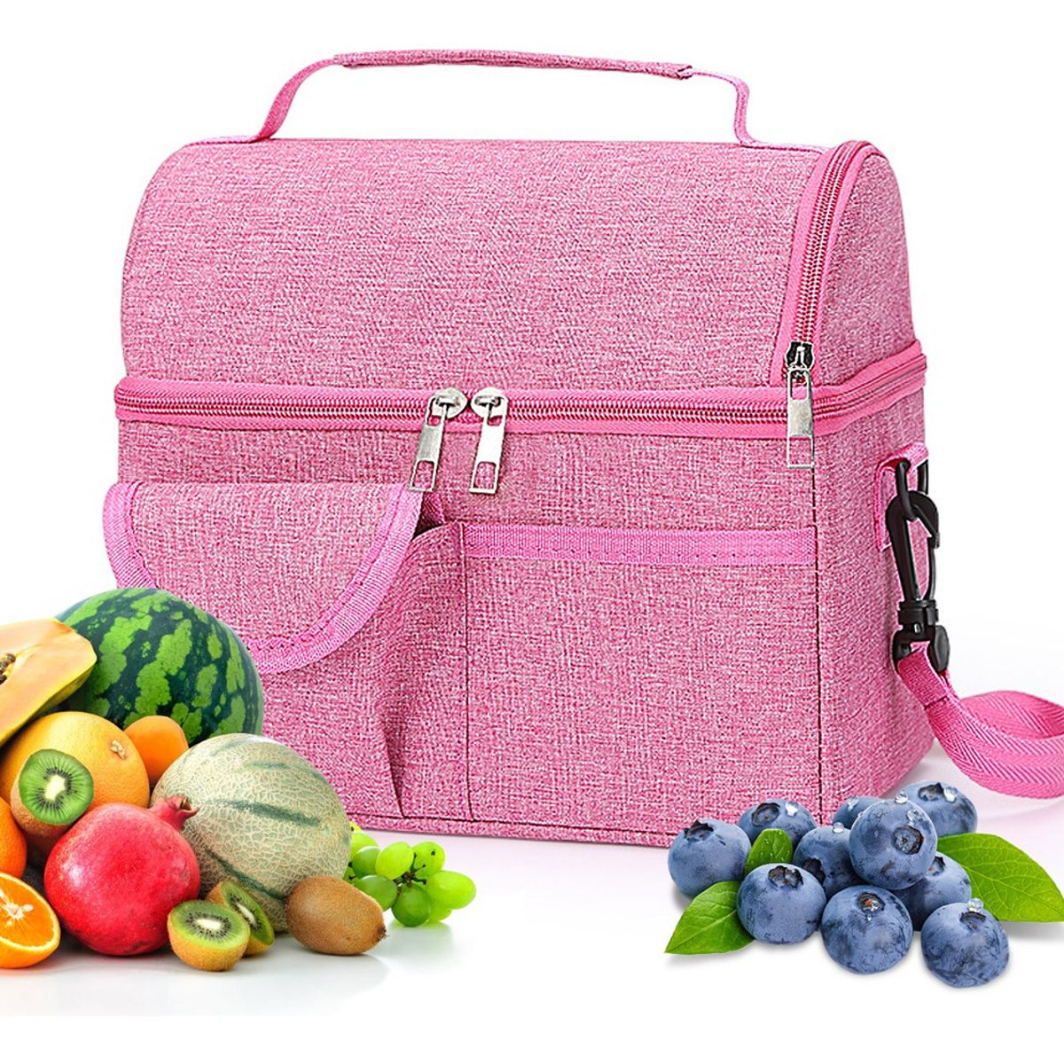 SUPERCENTER - Bolsa Del Almuerzo Loncheras Portátil Y Gran Capacidad Rojo