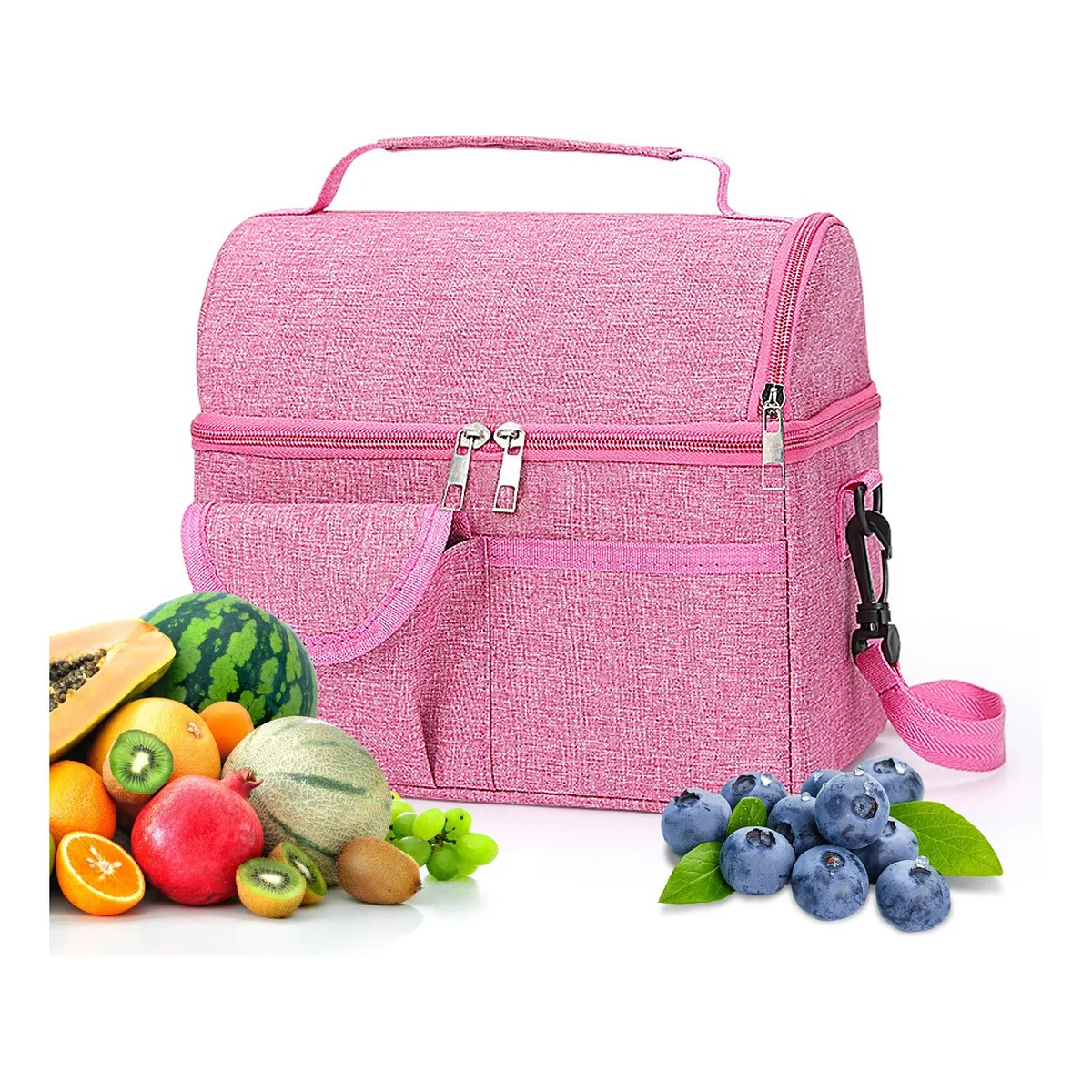 SUPERCENTER - Bolsa Del Almuerzo Loncheras Portátil Y Gran Capacidad Rojo