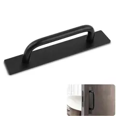 GENERICO - Negro Tiradores De Puerta Autoadhesivo Aleación De Aluminio 15cm
