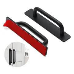 GENERICO - 2 Negro Tiradores De Puerta Autoadhesivo Aleación De Aluminio 15cm