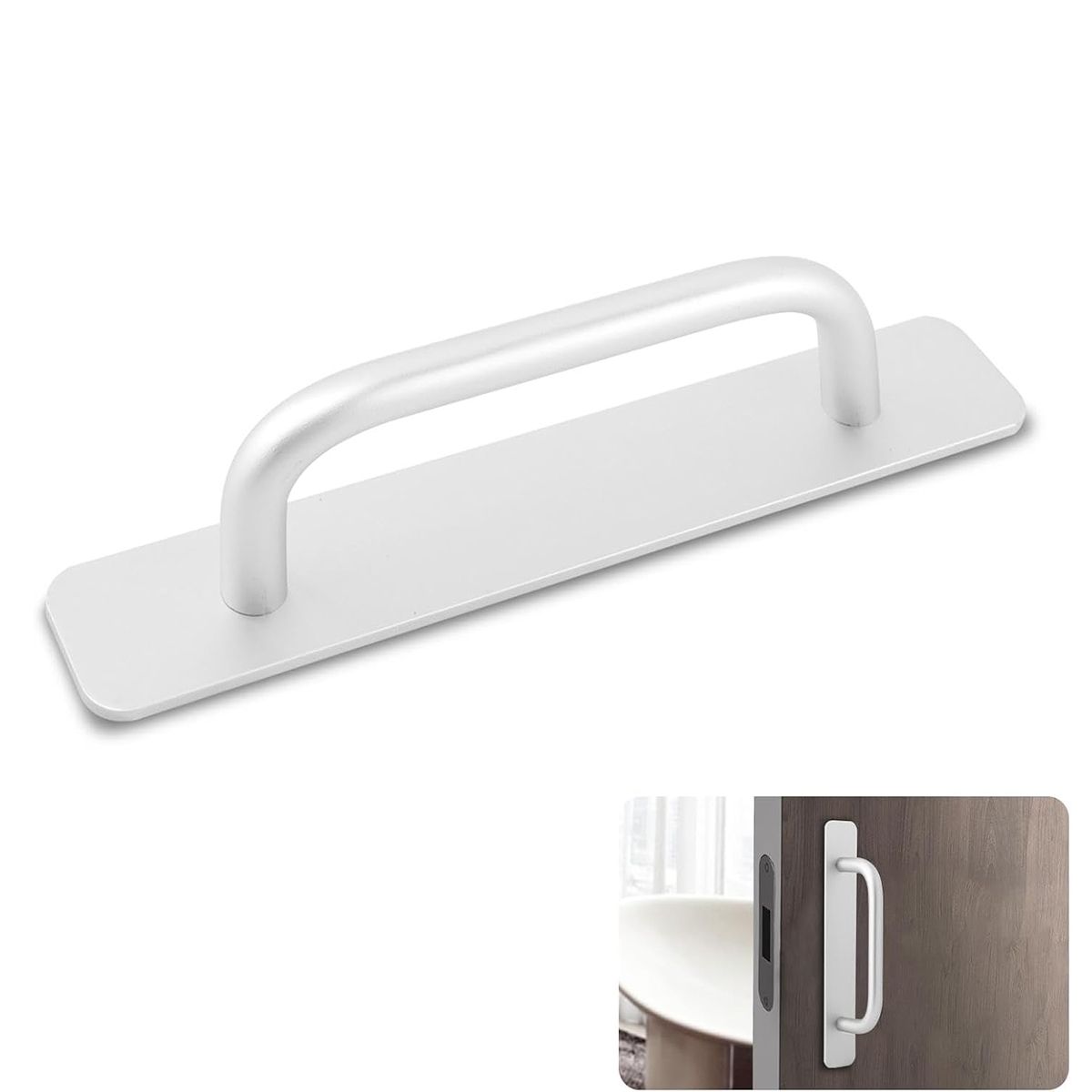 GENERICO - Plata Tiradores De Puerta Autoadhesivo Aleación De Aluminio 15cm