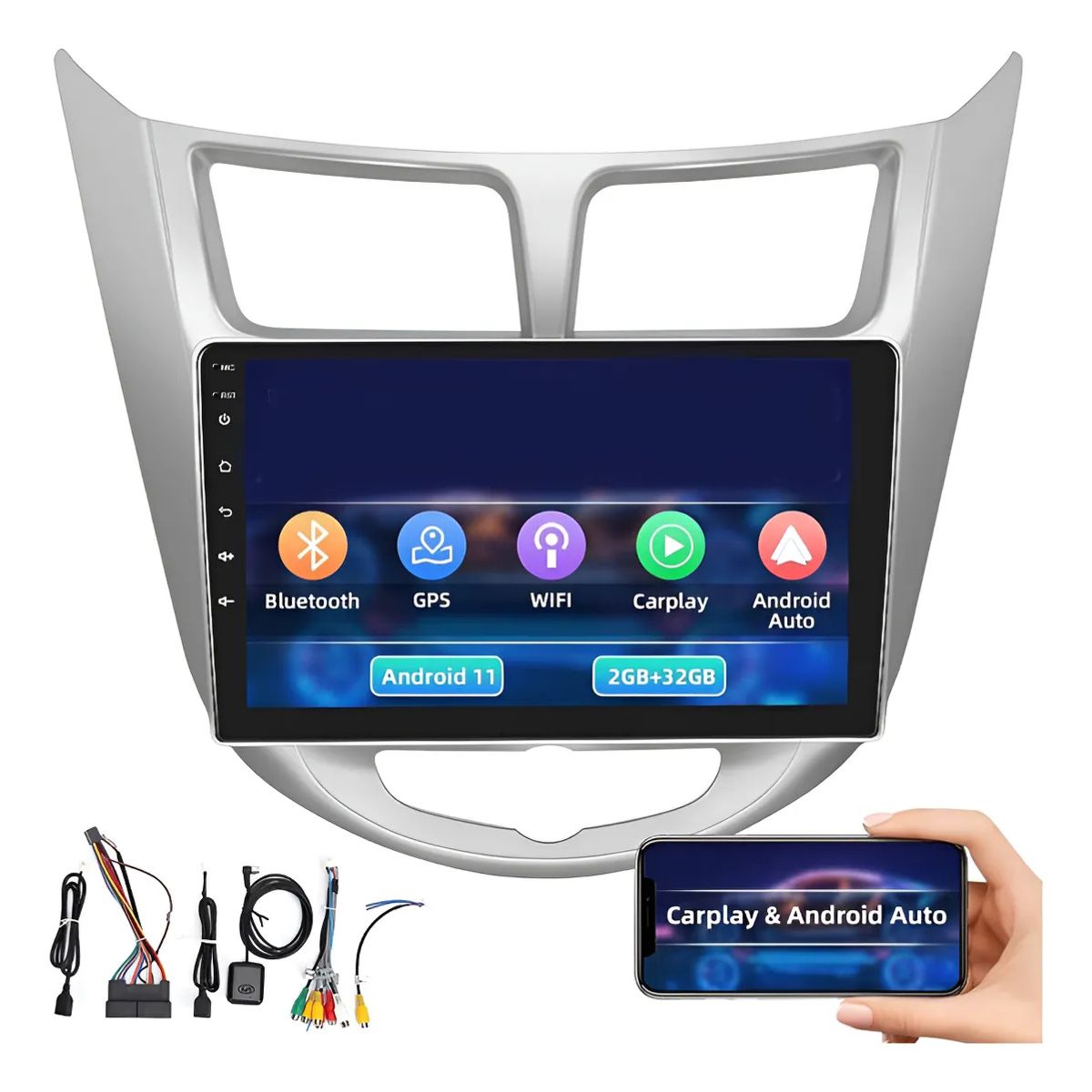 KUANGYE - Radio Auto Android Con Pantalla Bisel Para Hyunday Accent