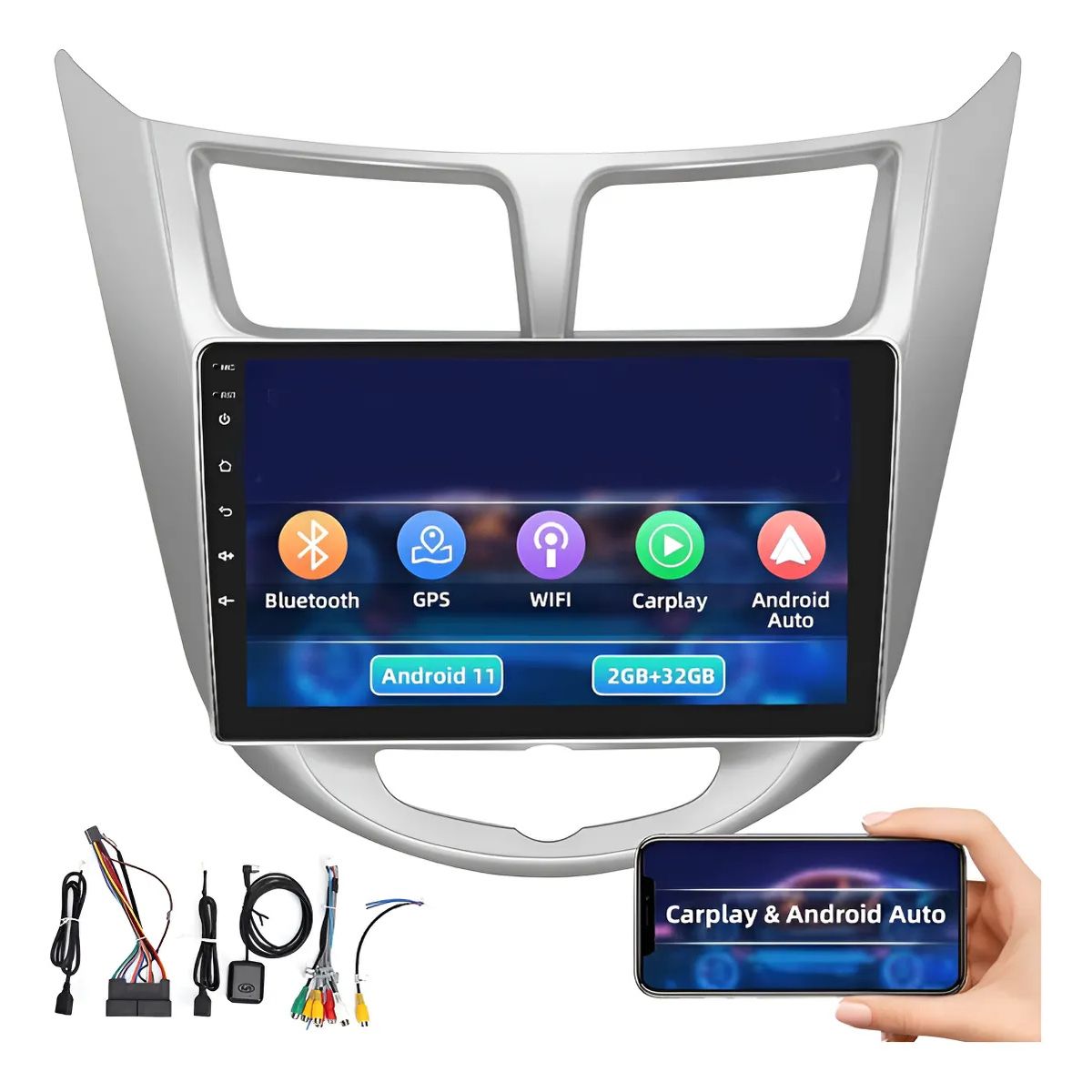 KUANGYE - Radio Auto Android Con Pantalla Bisel Para Hyunday Accent