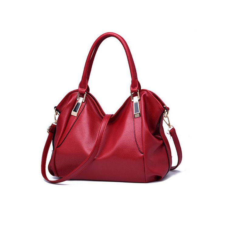 DANWEILE - Bolso de mano informal de piel suave para mujer - Rojo