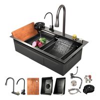 Lavaplatos Doble Inoxidable Negro 75x45 + Llave + Accesorios