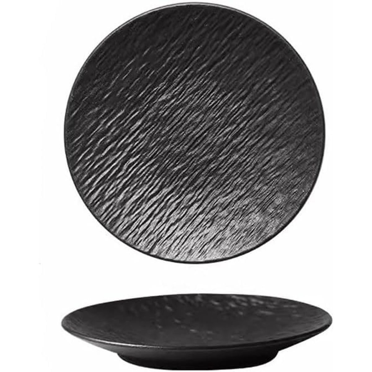 PUREPOWER - 6 Platos Playos 10 pulg Negro Mate - Rugoso Multiusos - Apto Micro