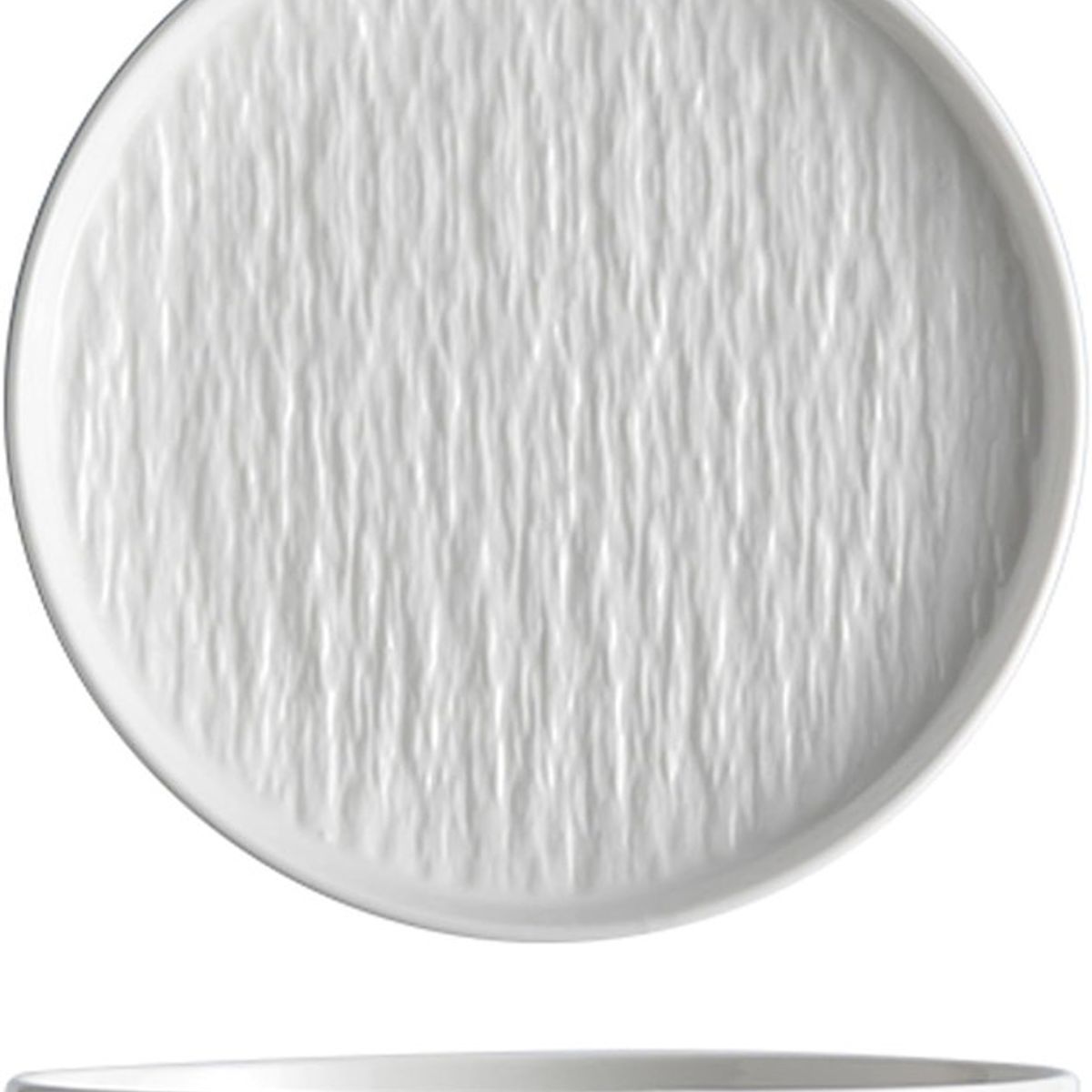 PUREPOWER - 8 Platos Bistec 8in Roca Texturizada - Vajilla Cerámica Lujo Japonés