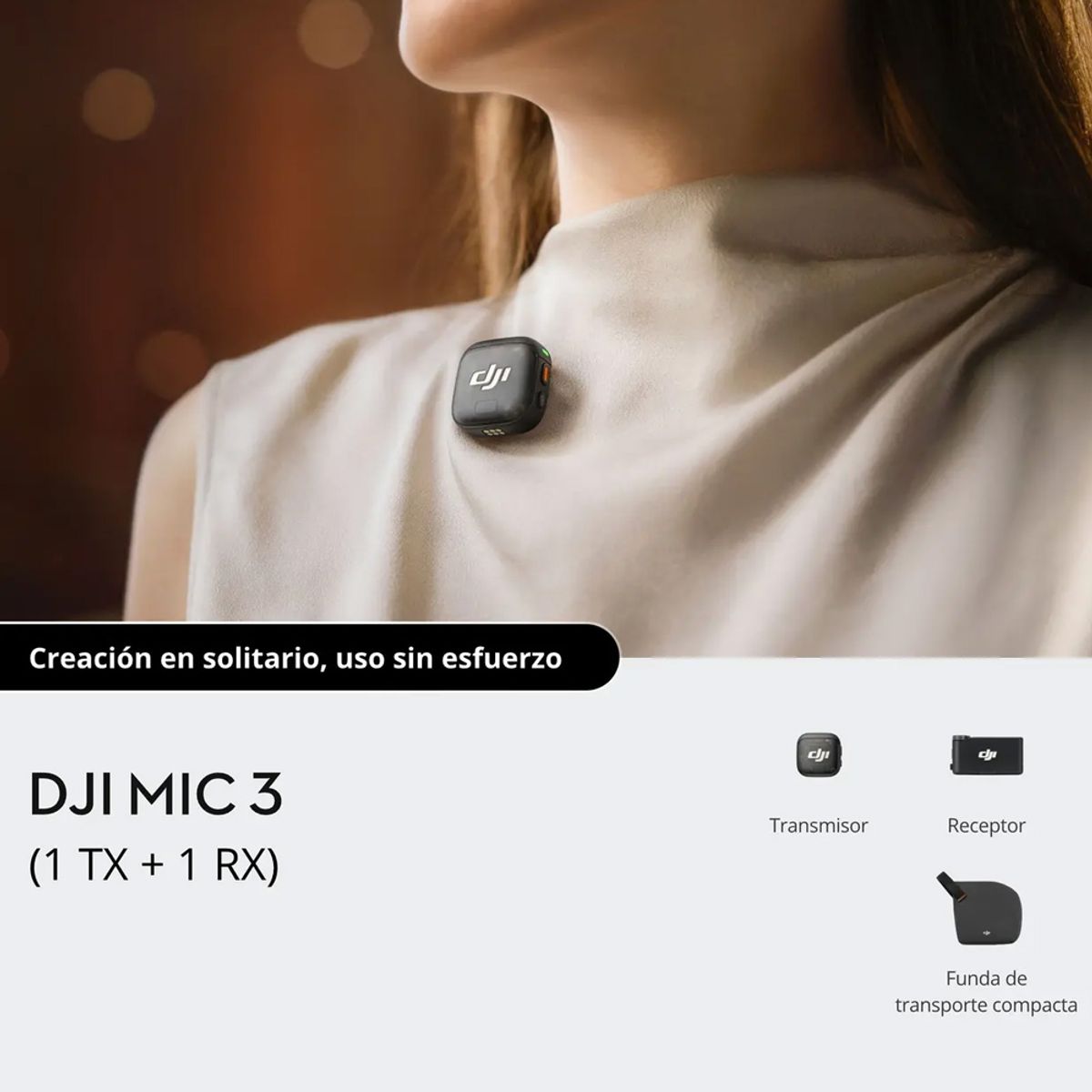 DJI - Micrófono DJI Mic 3 (1 TX + 1 RX)