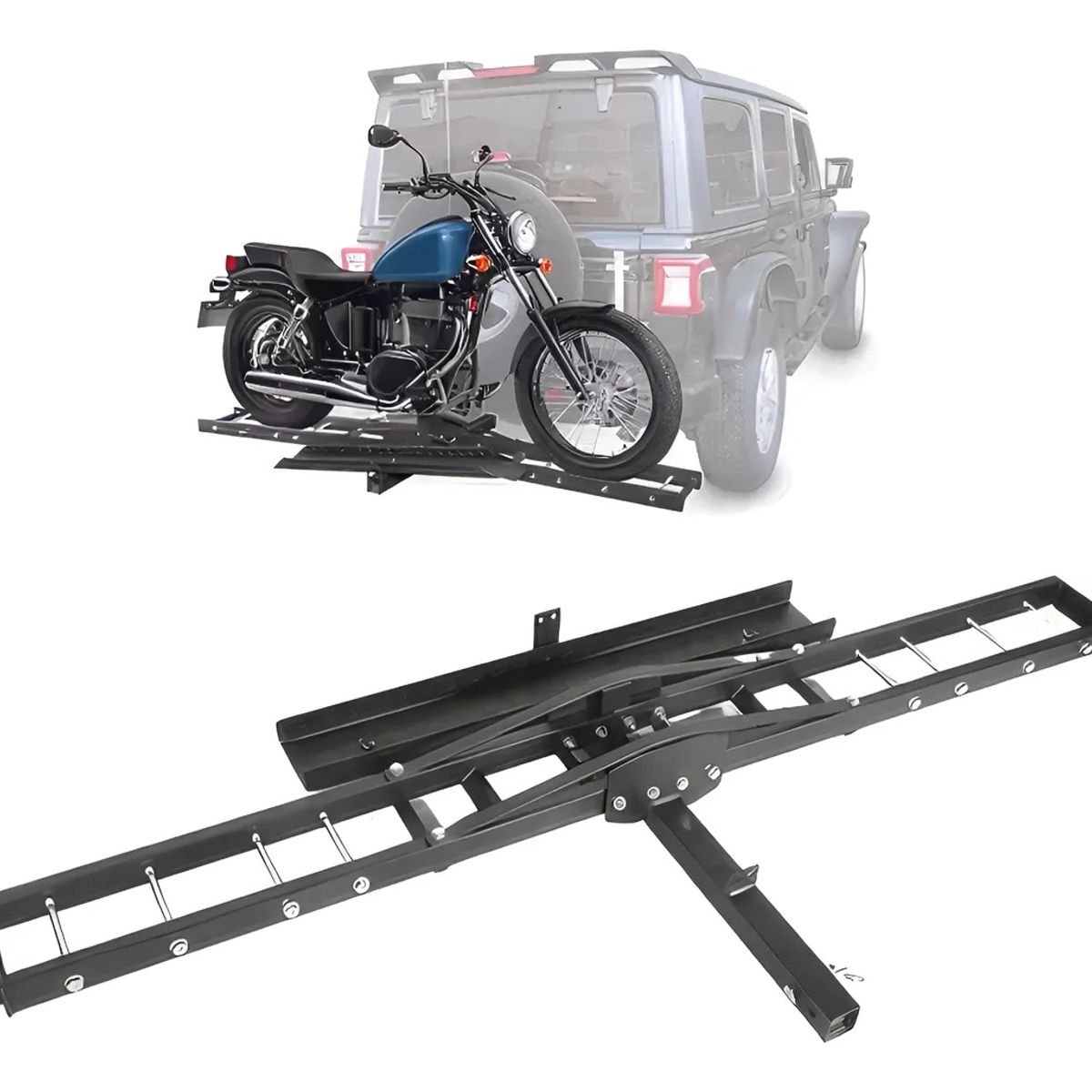 KUANGYE - Porta Moto Para Enganche Americano, 500 Lbs Negro