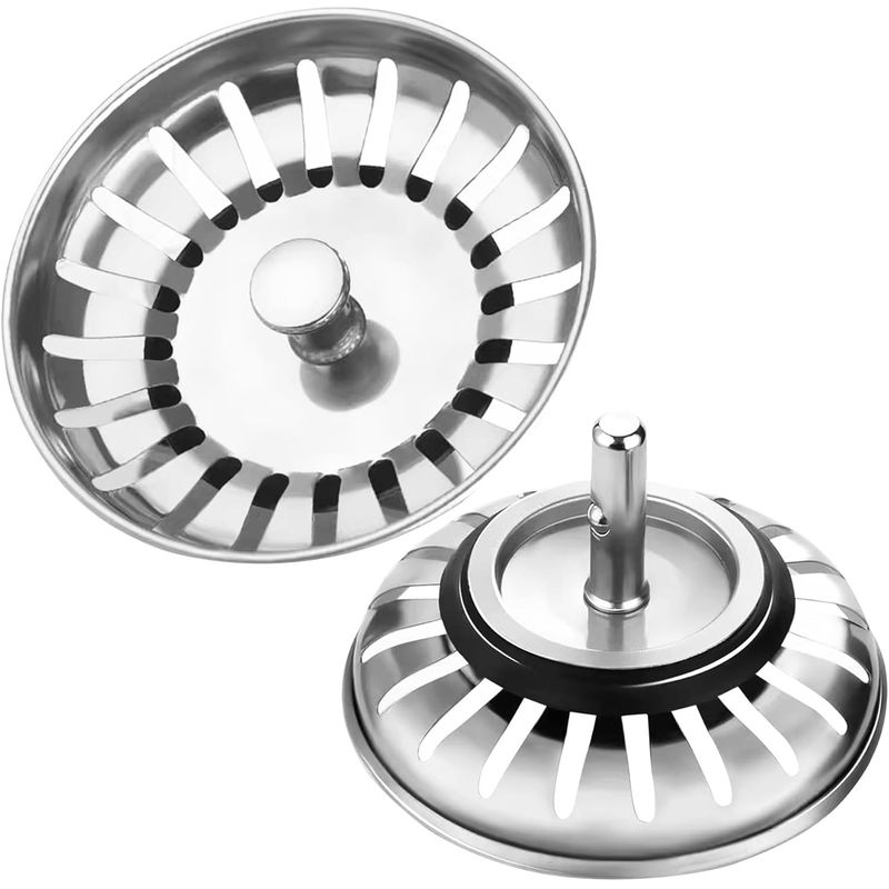 KUANGYE - Tapon Metalico Colador Lavaplatos Fregadero 2 Pcs
