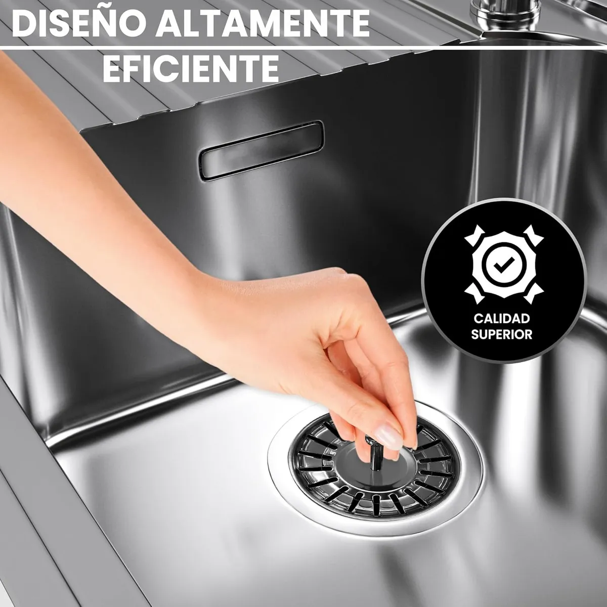 KUANGYE - Tapon Metalico Colador Lavaplatos Fregadero 2 Pcs