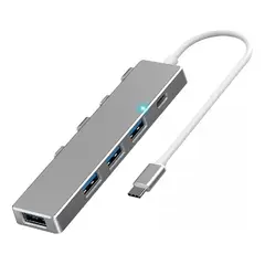 KUANGYE - Adaptador Hub Usb Tipo C - Conector Usb Multiple 3 Puertos Plateado
