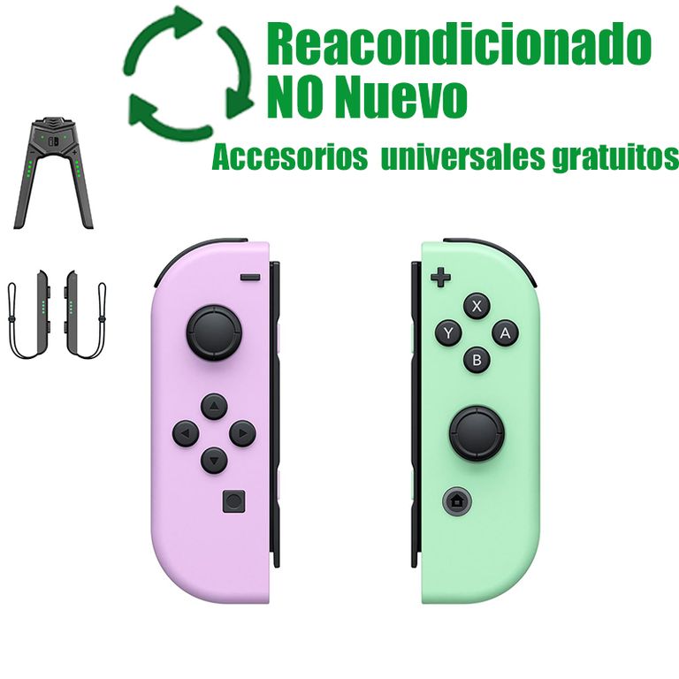 NINTENDO Control JoyCon(L/R) Morado/Verde Reacondicionado SemiNuevo