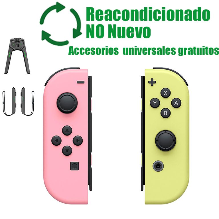 NINTENDO Control JoyCon(L/R) Rosa/Amarilla Reacondicionado SemiNuevo