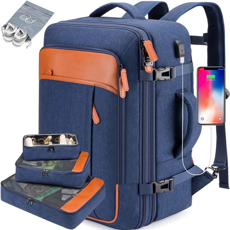 DANWEILE - Mochila Viaje Impermeable Antirrobo Con Puerto Usb Notebook - Azul