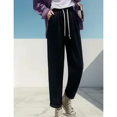 EVERSO - Pack 3 Pantalón Casual Mujer Sueltos Tiro Alto Color Sólido