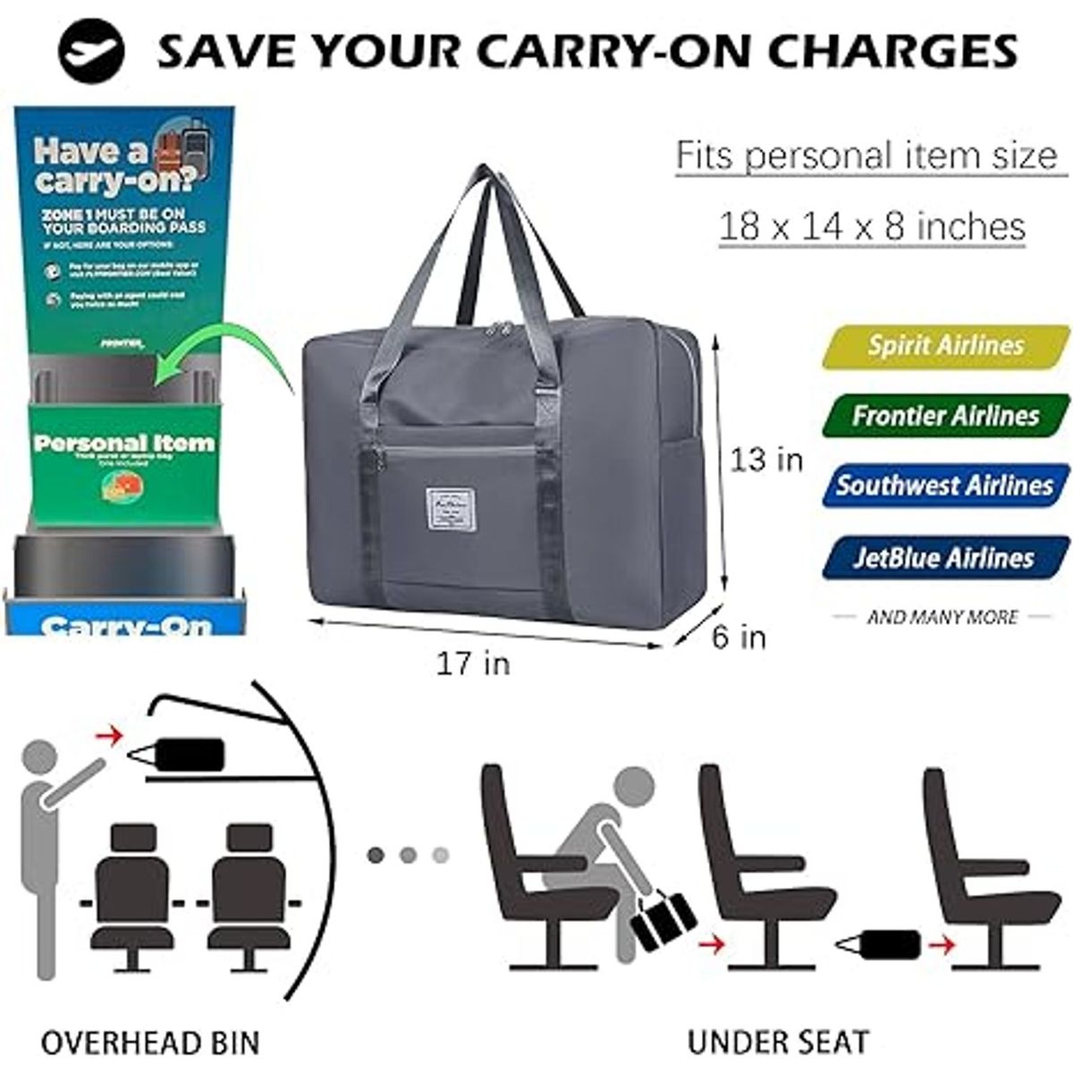 TIOZONEY - Bolsa de viaje de gran capacidad