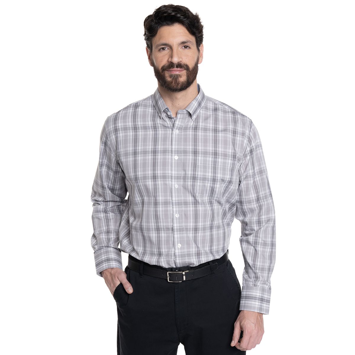 KOTTING - CAMISA HOMBRE CUADROS CUELLO INGLÉS FANTASÍA