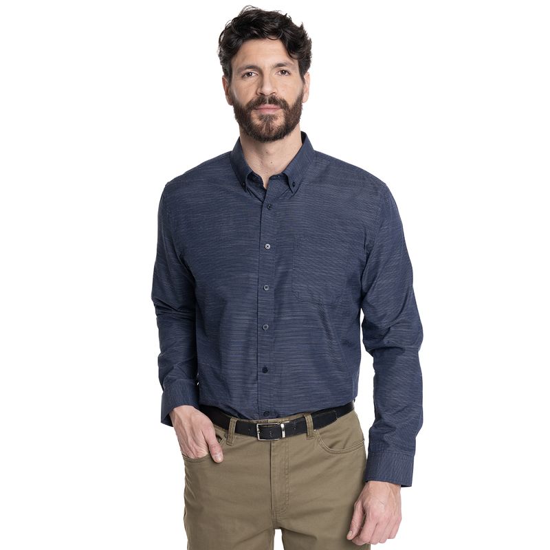 KOTTING - CAMISA HOMBRE CUELLO SEMI ITALIANO BOLSILLO PECHO COLOR SÓLIDO KOTTING