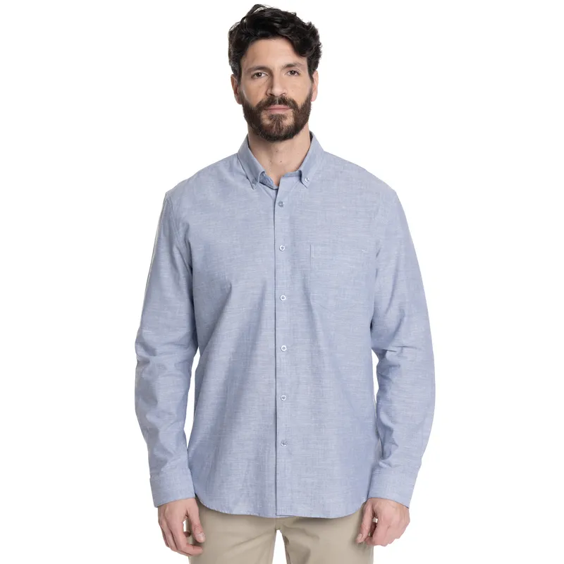 KOTTING - CAMISA HOMBRE SLUB LOOK LINO BOLSILLO