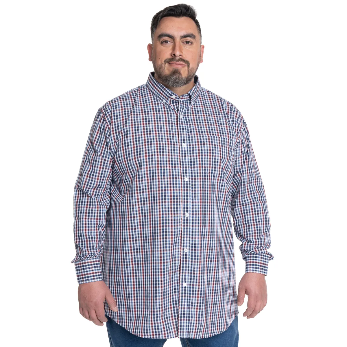 KOTTING - CAMISA HOMBRE CUADROS CUELLO INGLÉS FANTASÍA