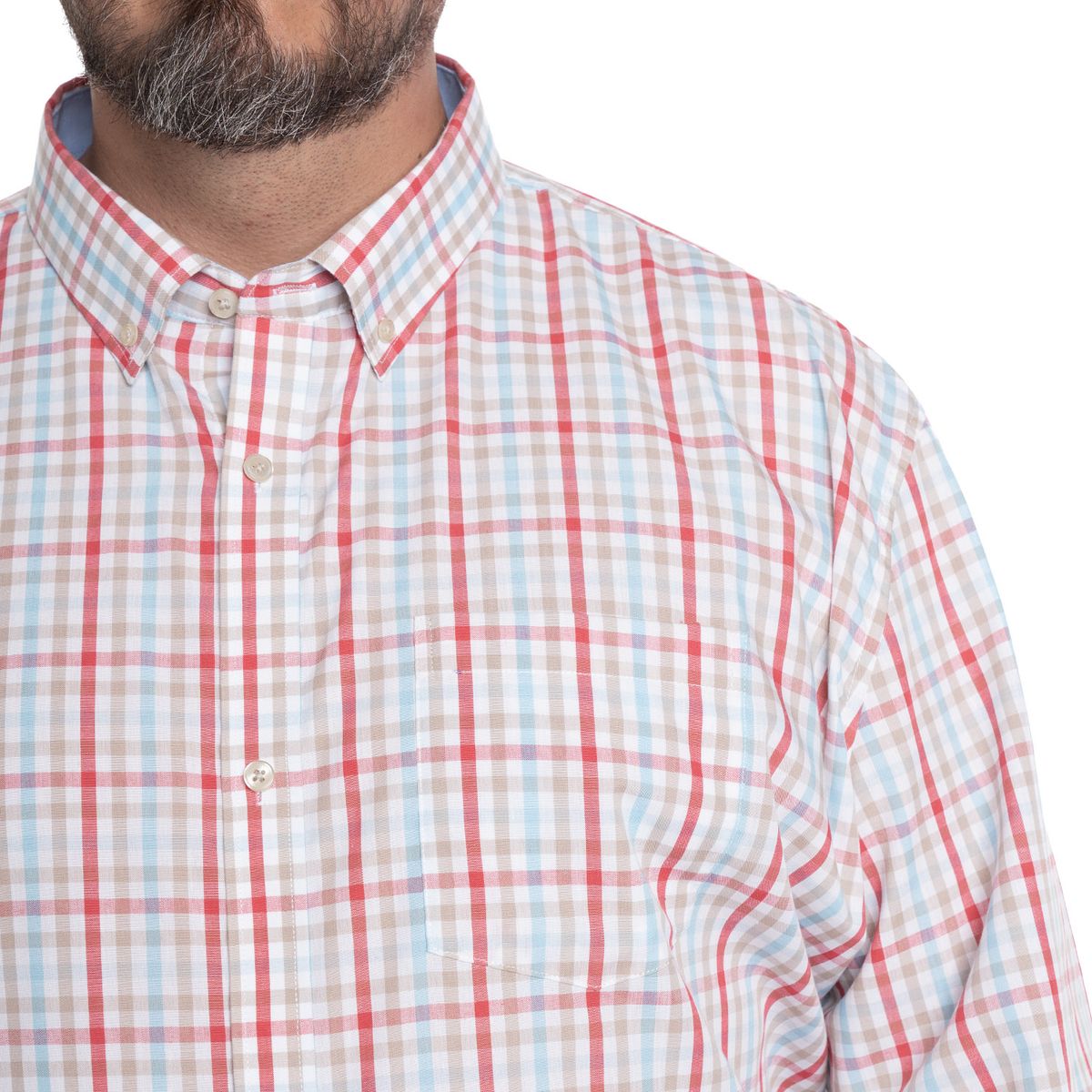 KOTTING - CAMISA HOMBRE CUADROS CUELLO INGLÉS FANTASÍA