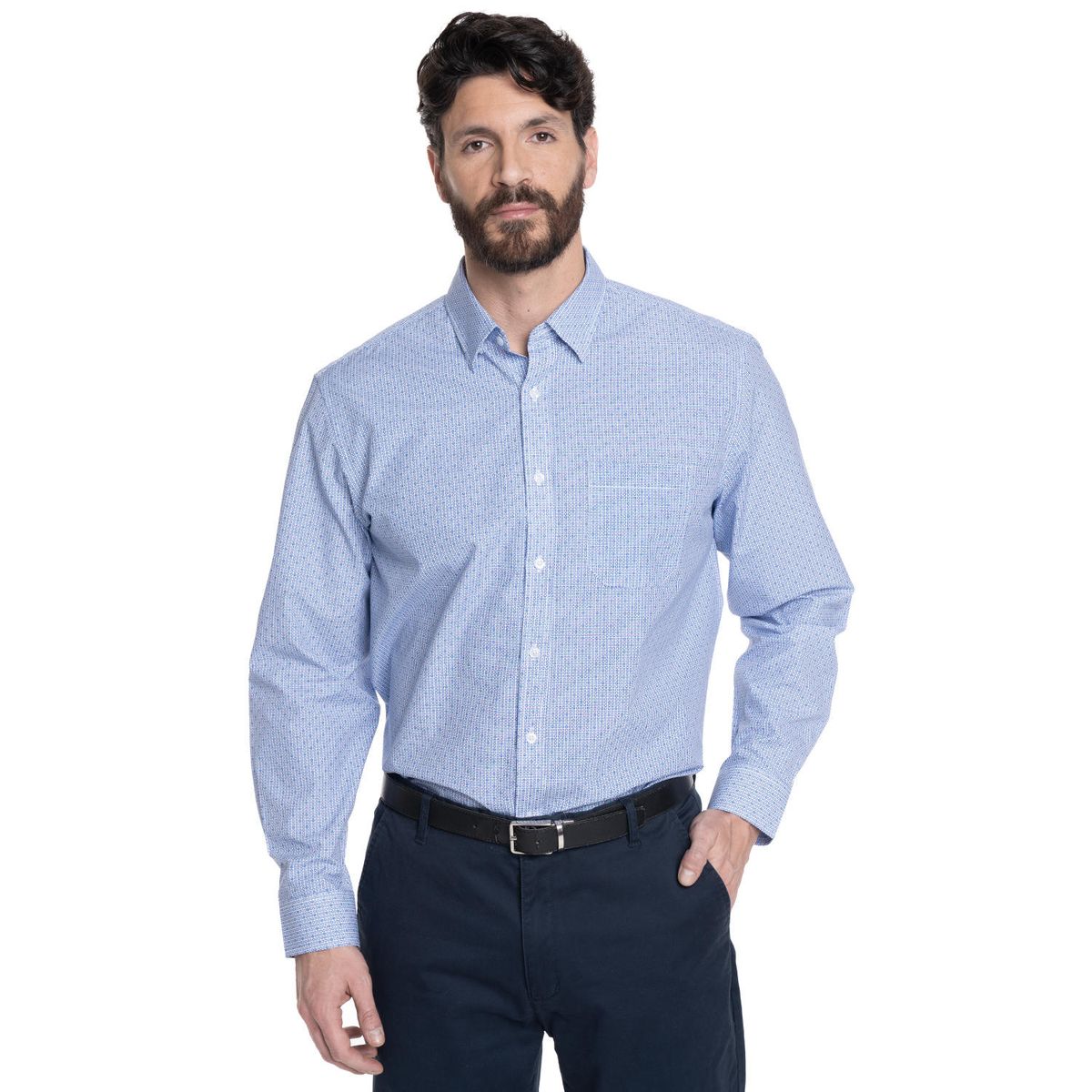 KOTTING - CAMISA HOMBRE FANTASÍA ESTAMPADA CUELLO SEMI ITALIANO BOLSILLO PECHO KOTTING