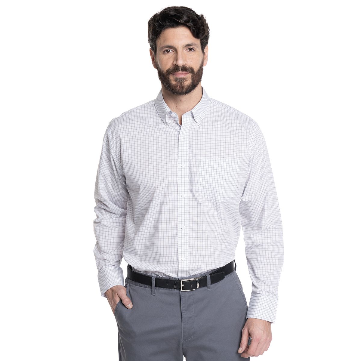 KOTTING - CAMISA HOMBRE CUELLO SEMI ITALIANO BOLSILLO PECHO CUADRO CLÁSICO KOTTING