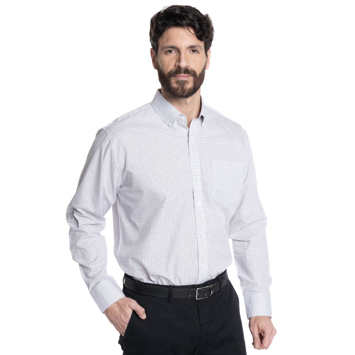 KOTTING - CAMISA HOMBRE CUELLO SEMI ITALIANO BOLSILLO PECHO CUADRO CLÁSICO KOTTING