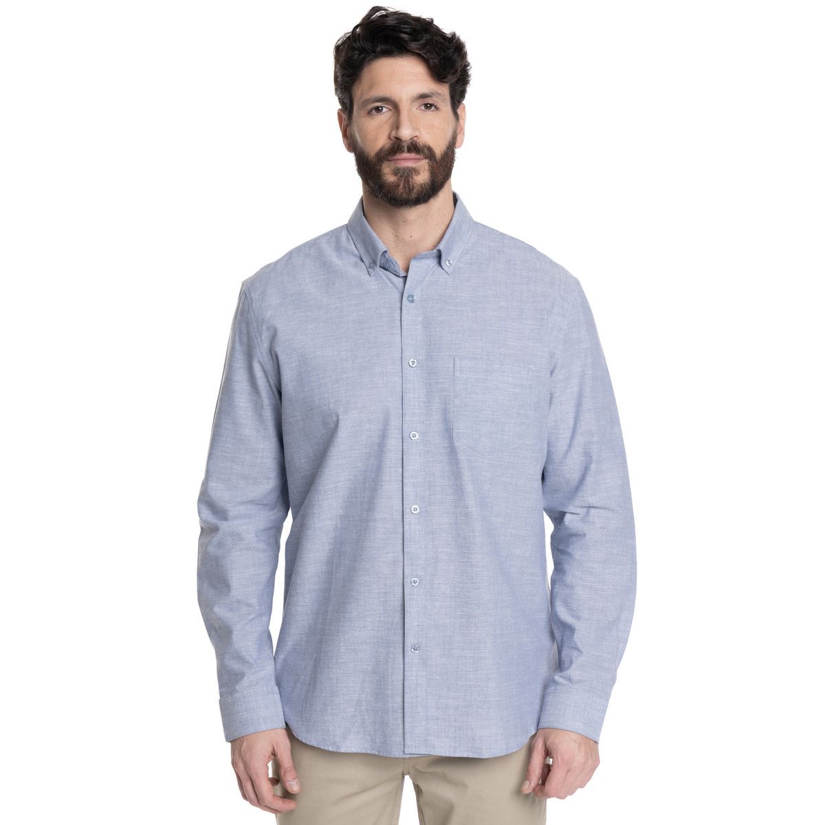 KOTTING - CAMISA HOMBRE SLUB LOOK LINO BOLSILLO