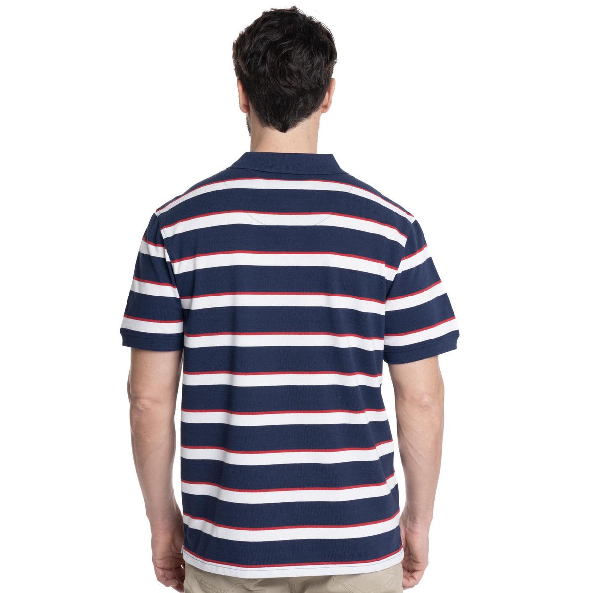 KOTTING - POLERA HOMBRE PIQUÉ LISTADA CUELLO CAMISERO BOLSILLO PECHO KOTTING