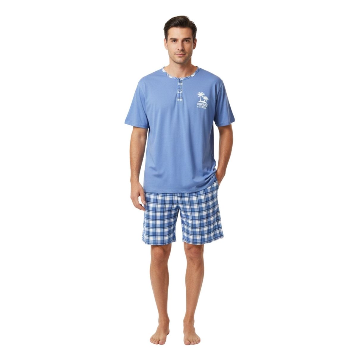 LIKE SHOP - Pijama Hombre Verano Short Y Polera Colores 522