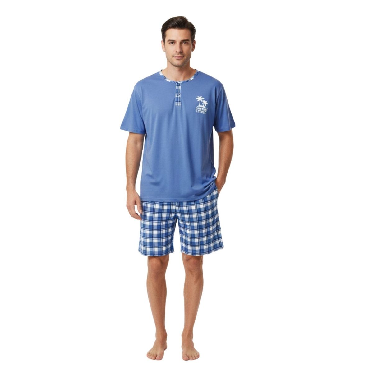 LIKE SHOP - Pijama Hombre Verano Short Y Polera Colores 522