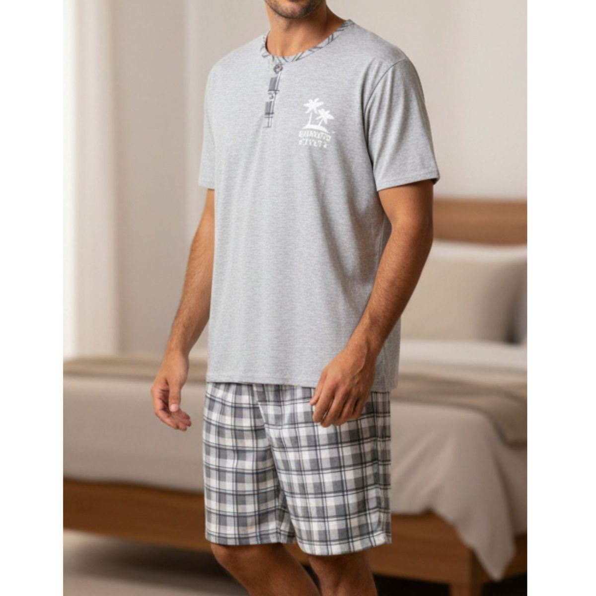 LIKE SHOP - Pijama Hombre Verano Short Y Polera Colores 522
