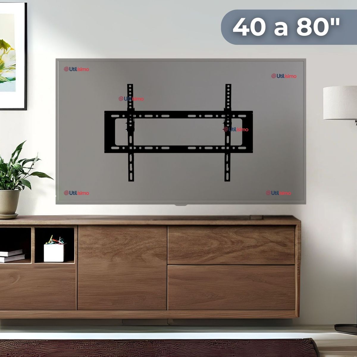 LINE - Soporte TV 40 a 80 Pulgadas 45Kg Soporte TV de Pared Fijo