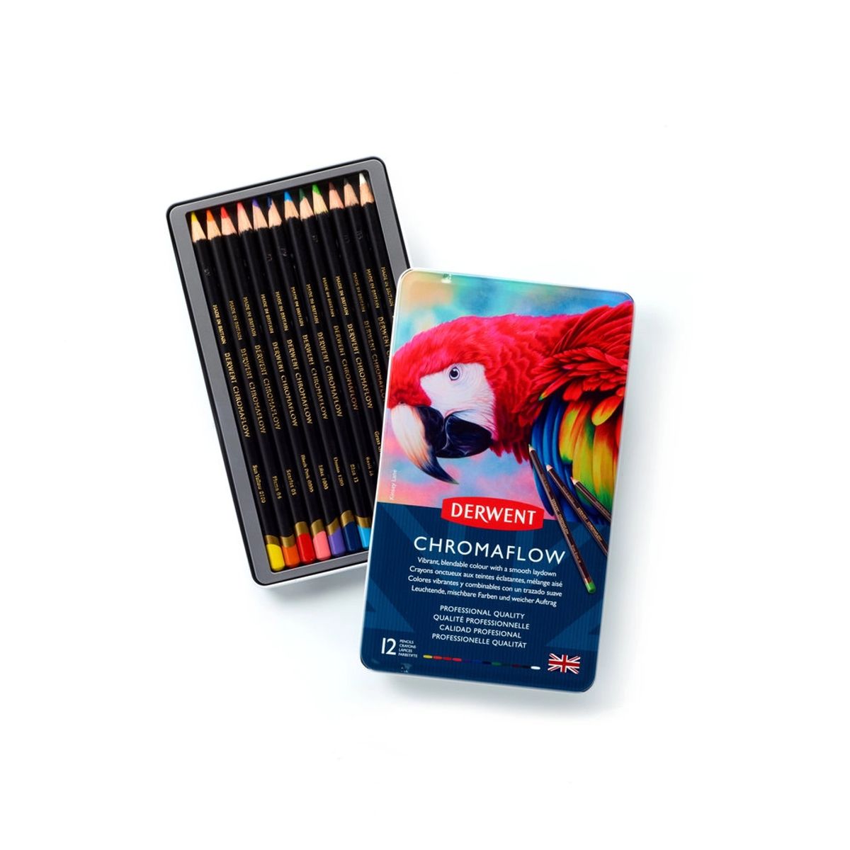 DERWENT - Lápices de Colores Set 12 – Pigmentos Vibrantes y Mina Suave