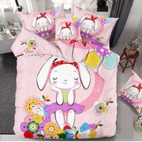 CUBRECAMA DE NIÑA CONEJITA ROSA 1.5 PLAZA TF