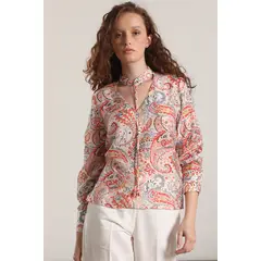 LIOLA - Blusa voile estampado mujer rojo