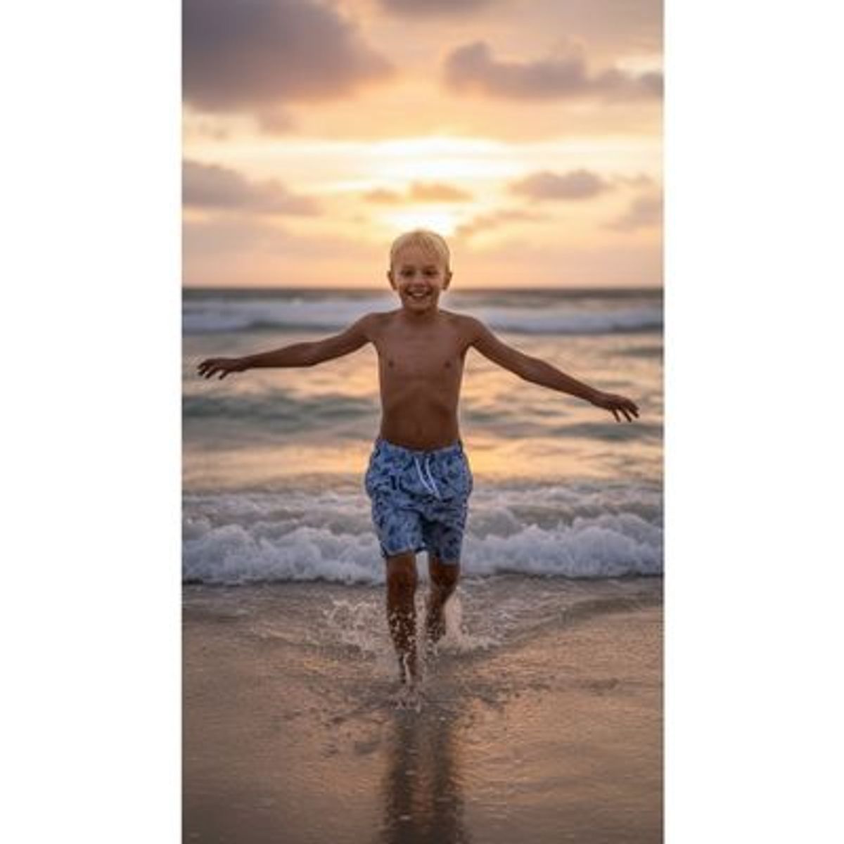 LIKE SHOP - Traje De Baño Niños Jovenes Forro Malla Diseños Colores 9011