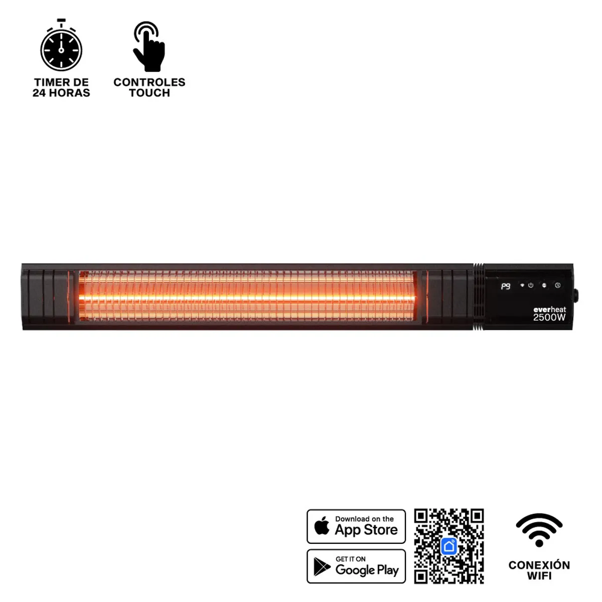 Estufa De Pared Patio Calefactor Terraza 2500W Everheat Kiosclub, marca EVERHEAT - Foto Principal