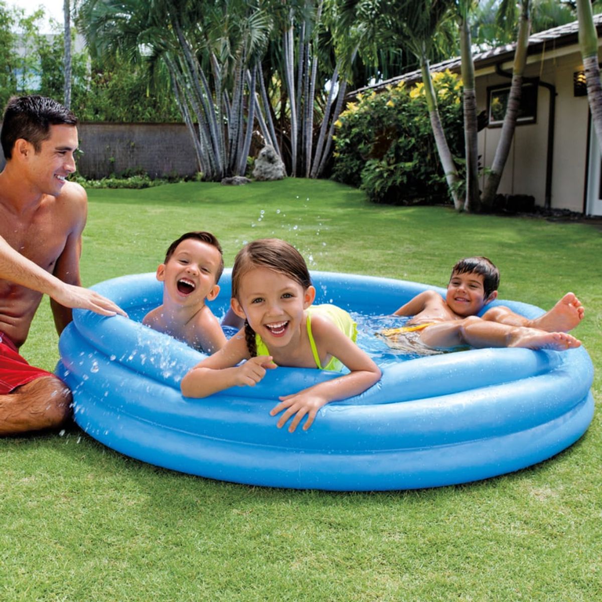 INTEX - Piscina Inflable INTEX Crystal Blue de 3 Anillos 147 x 33 cm, 330 L