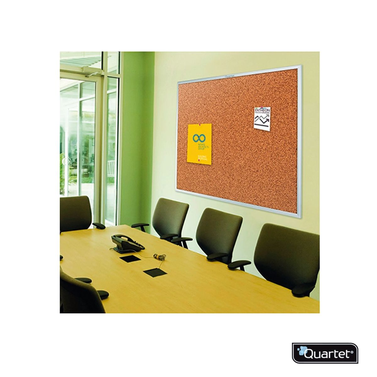 QUARTET - Pizarra de Corcho con Marco de Aluminio 45x60 cm