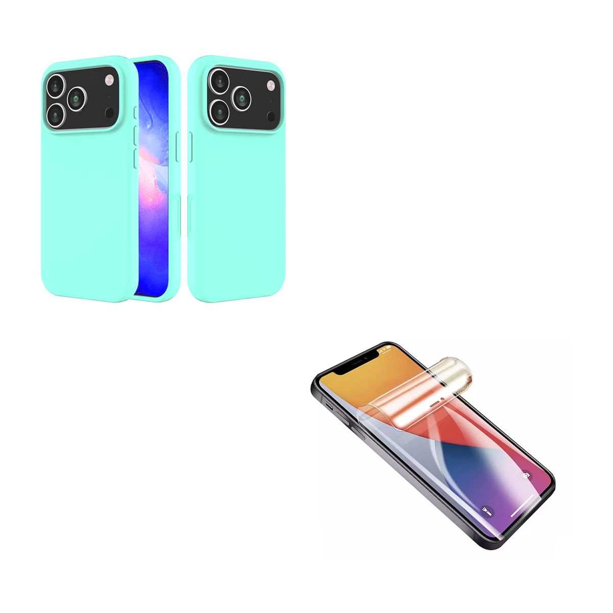JOIGO - Carcasa Lamina Clear Para iPhone 17 Pro Turquesa