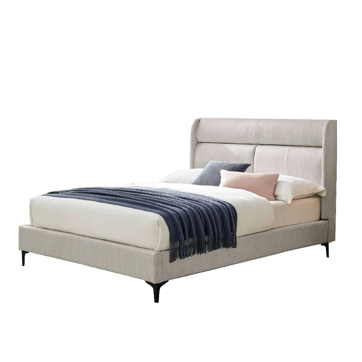 SWEET HOGAR - Cama europea con respaldo king + colchón resorte pocket advance