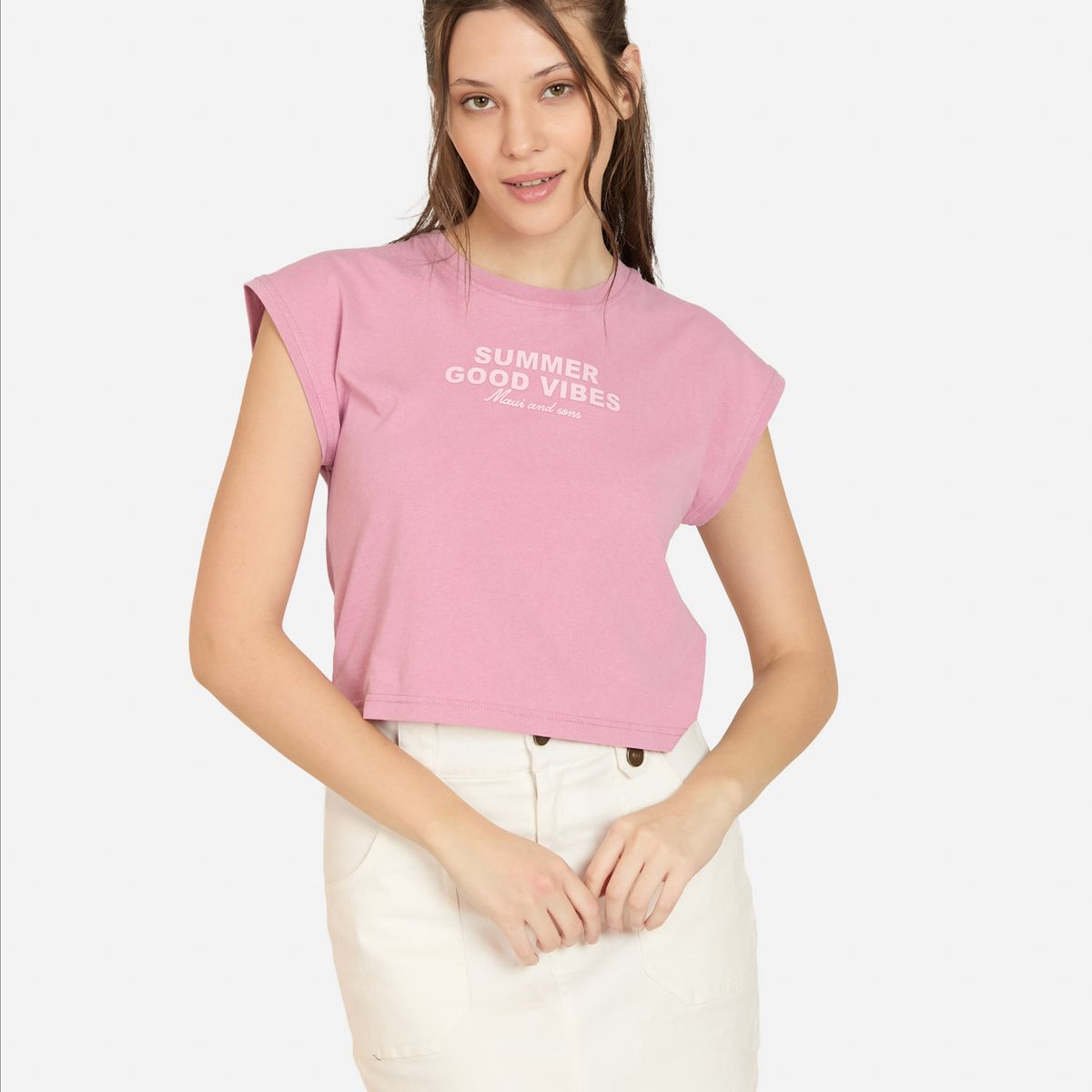 MAUI AND SONS - Polera MC Aurelix Burdeo Mujer Maui And Sons