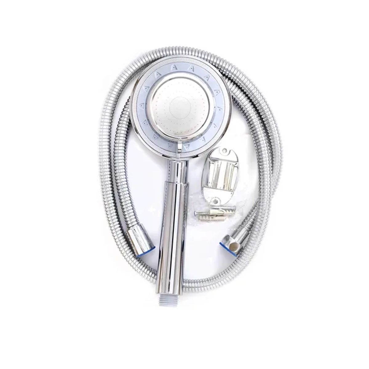 GENERICO - Juego De Ducha Cabezal Redondo Manguera Flexible Y Soporte
