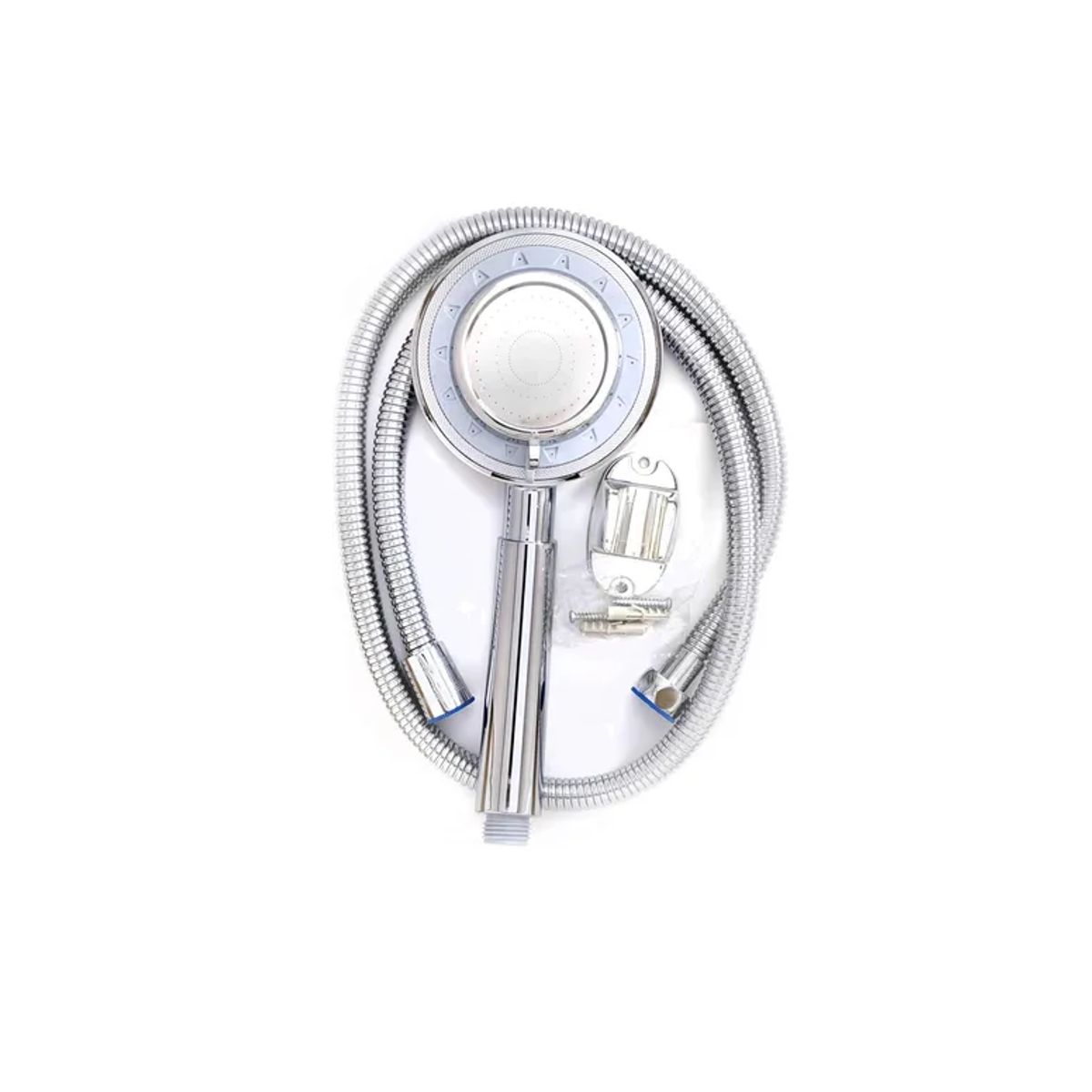 GENERICO - Juego De Ducha Cabezal Redondo Manguera Flexible Y Soporte